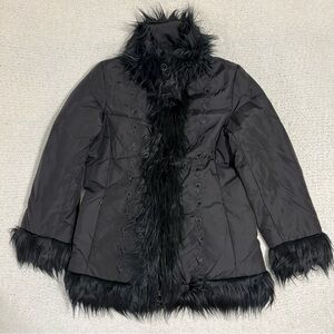 Y2K Guess Afghan Penny Lane Fur Trim Puffer Coat